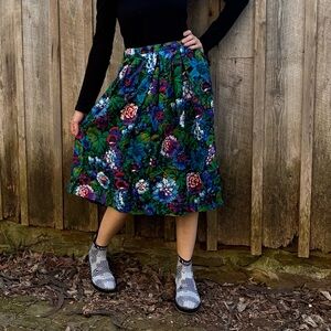 VTG John Meyer Floral Pleated Midi Skirt